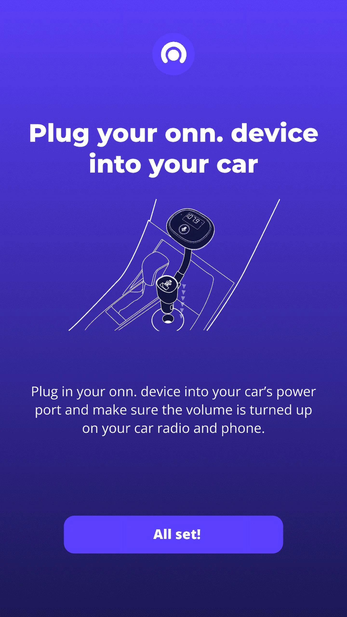 onn. Bluetooth Wireless FM Transmitter with Native Voice App Compatible with Smartphone,7*2.2*1.6'