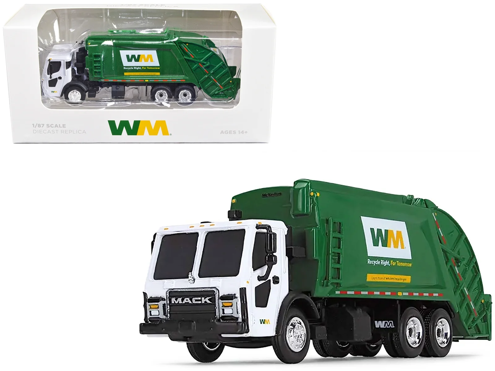 Diecast Mack LR Refuse Rear Load Garbage Truck 