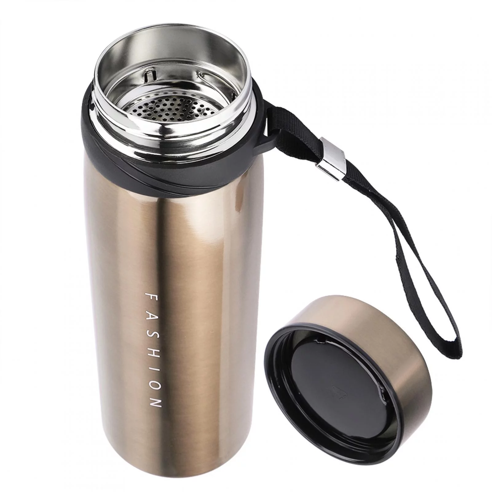 Botella de vacío de acero inoxidable, taza de vacío de acero inoxidable Delaman, botella de agua de mantenimiento caliente, tazas para beber, accesorios para el hogar(900ml-Oro)