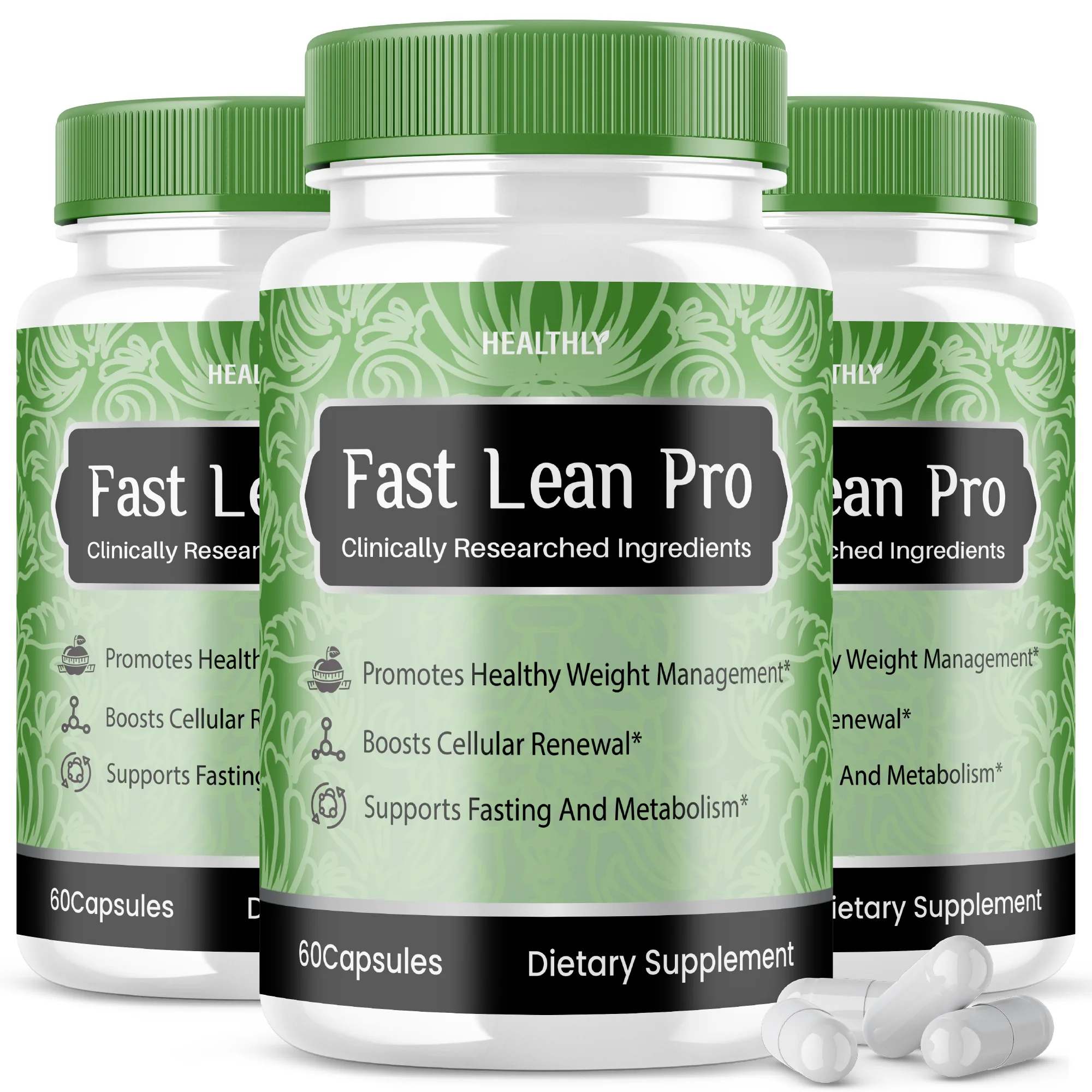 (3 Pack) Fast Lean Pro Supplement Fast Lean Pro Weight Loss Capsules Advanced Formula (180 Capsules)