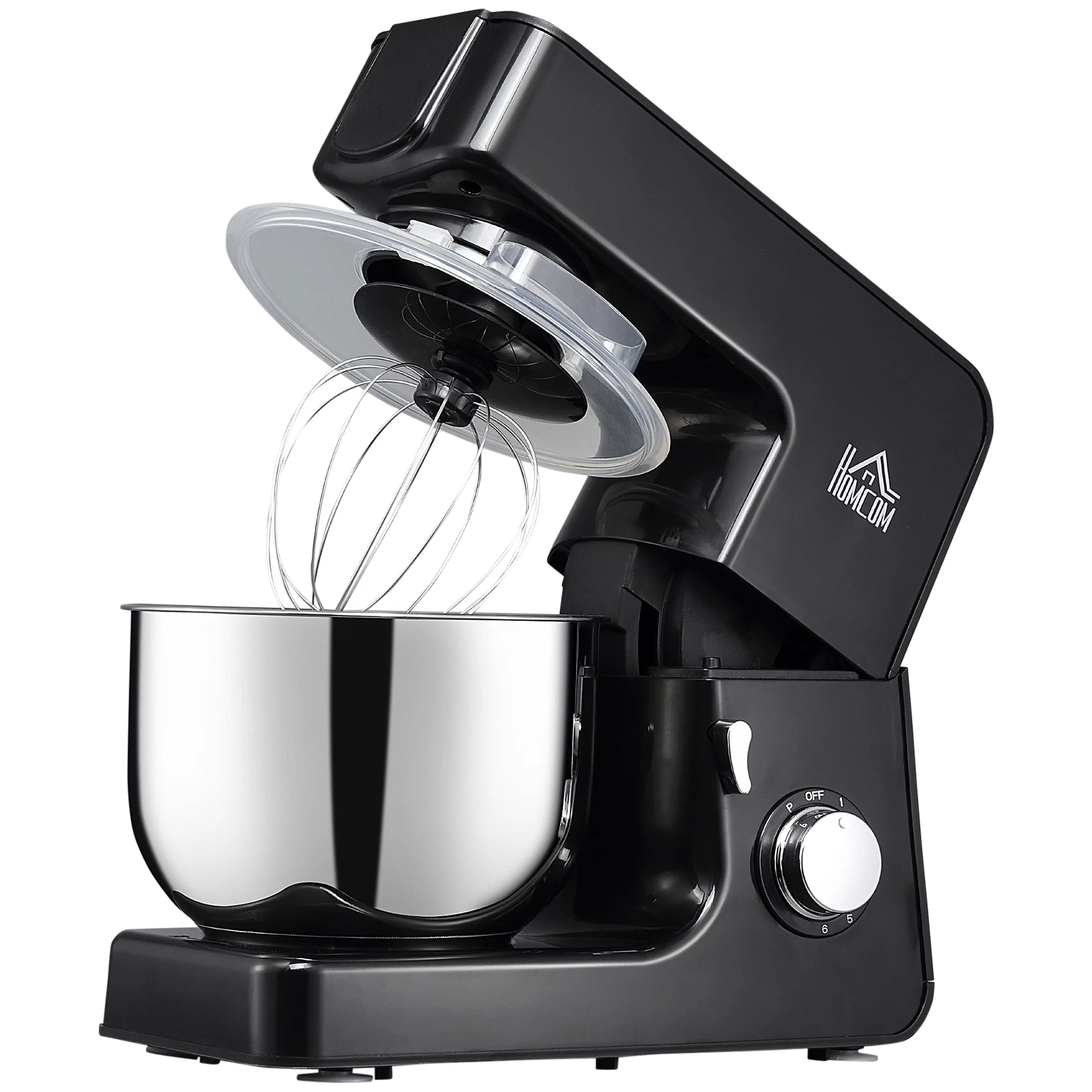 HOMCOM 6 Qt Stand Mixer with 6+1P Speed, 600W Kitchen Electric Mixer