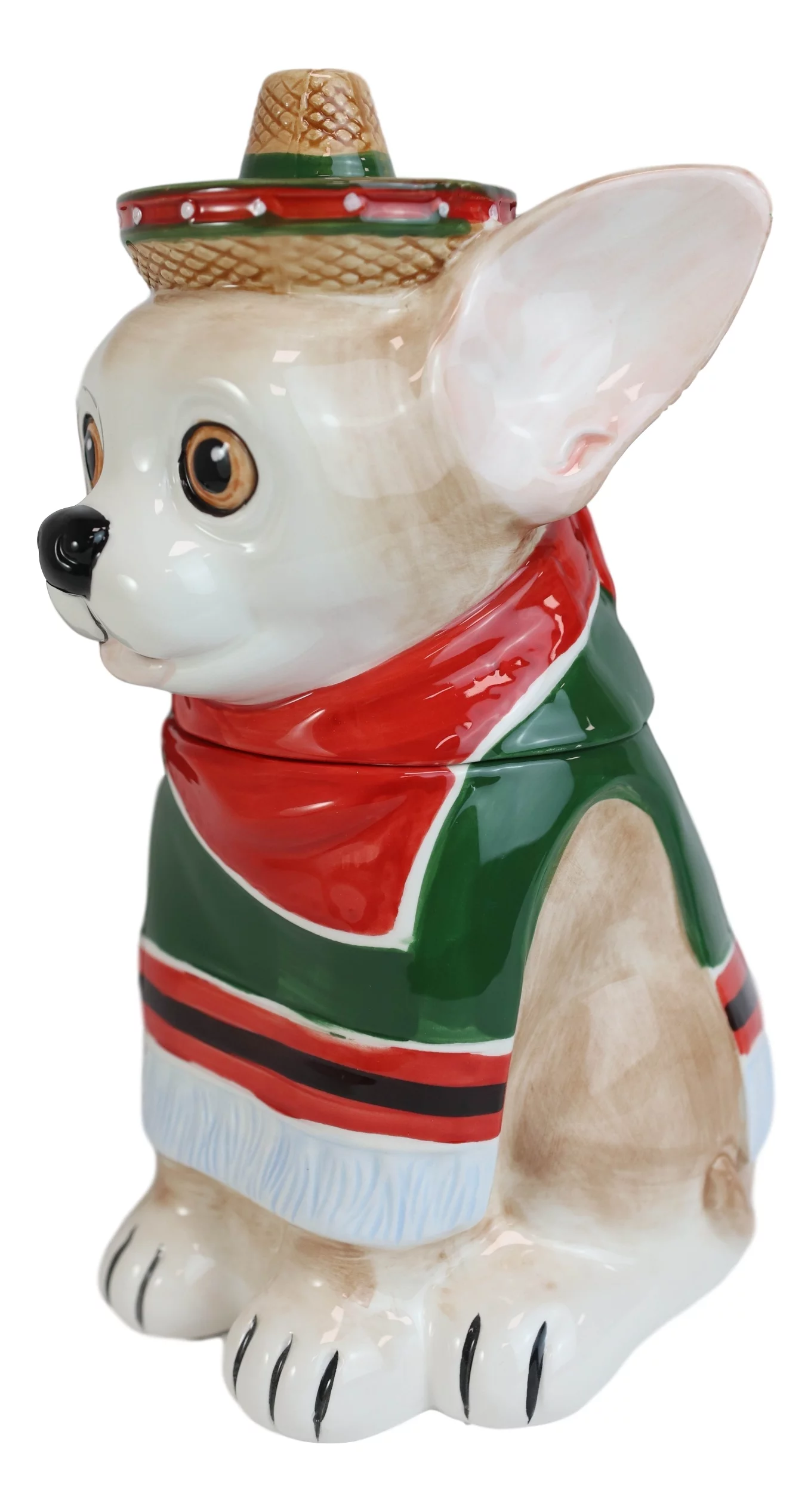 Ceramic Cinco De Mayo Chihuahua Dog With Sombrero Hat And Serape Cookie Jar 10
