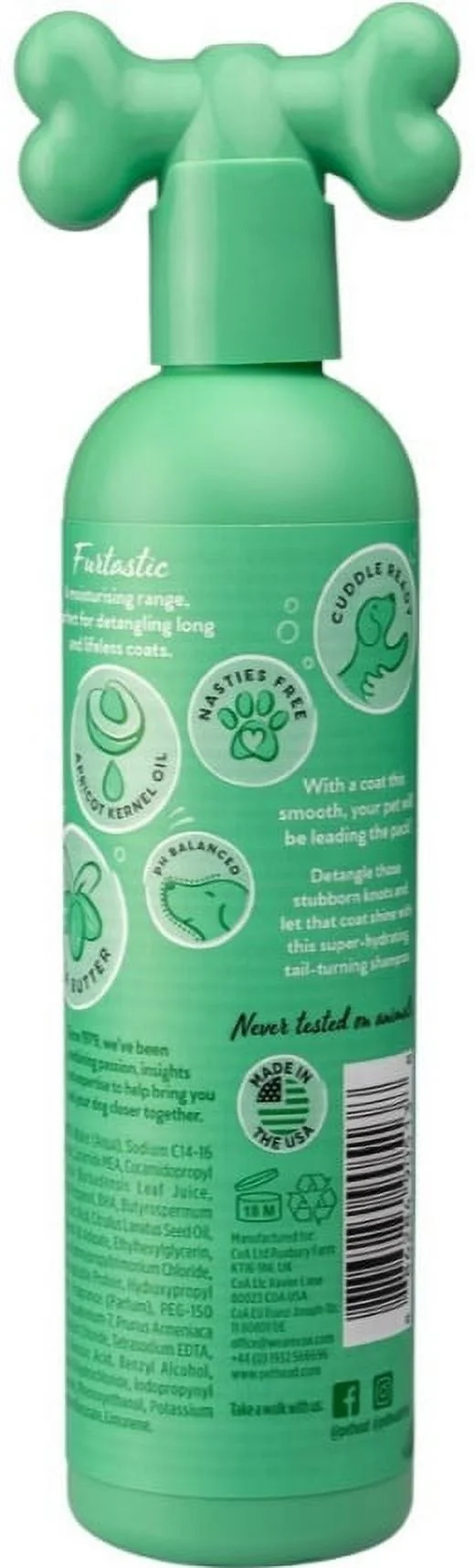 Pet Head Furtastic Knot Detangler Shampoo for Dogs Watermelon with Shea Butter [Dog Shampoo and Conditioner, Dog Supplies] 16 oz