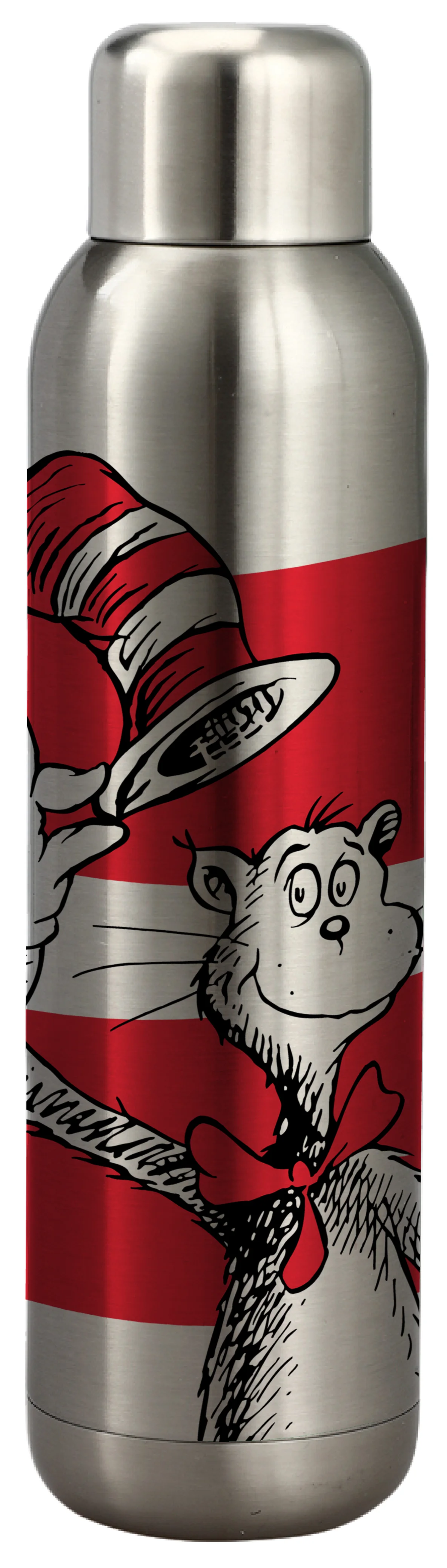 Dr. Seuss Cat In The Hat Striped UV Print 22 Oz. Stainless Steel Water Bottle
