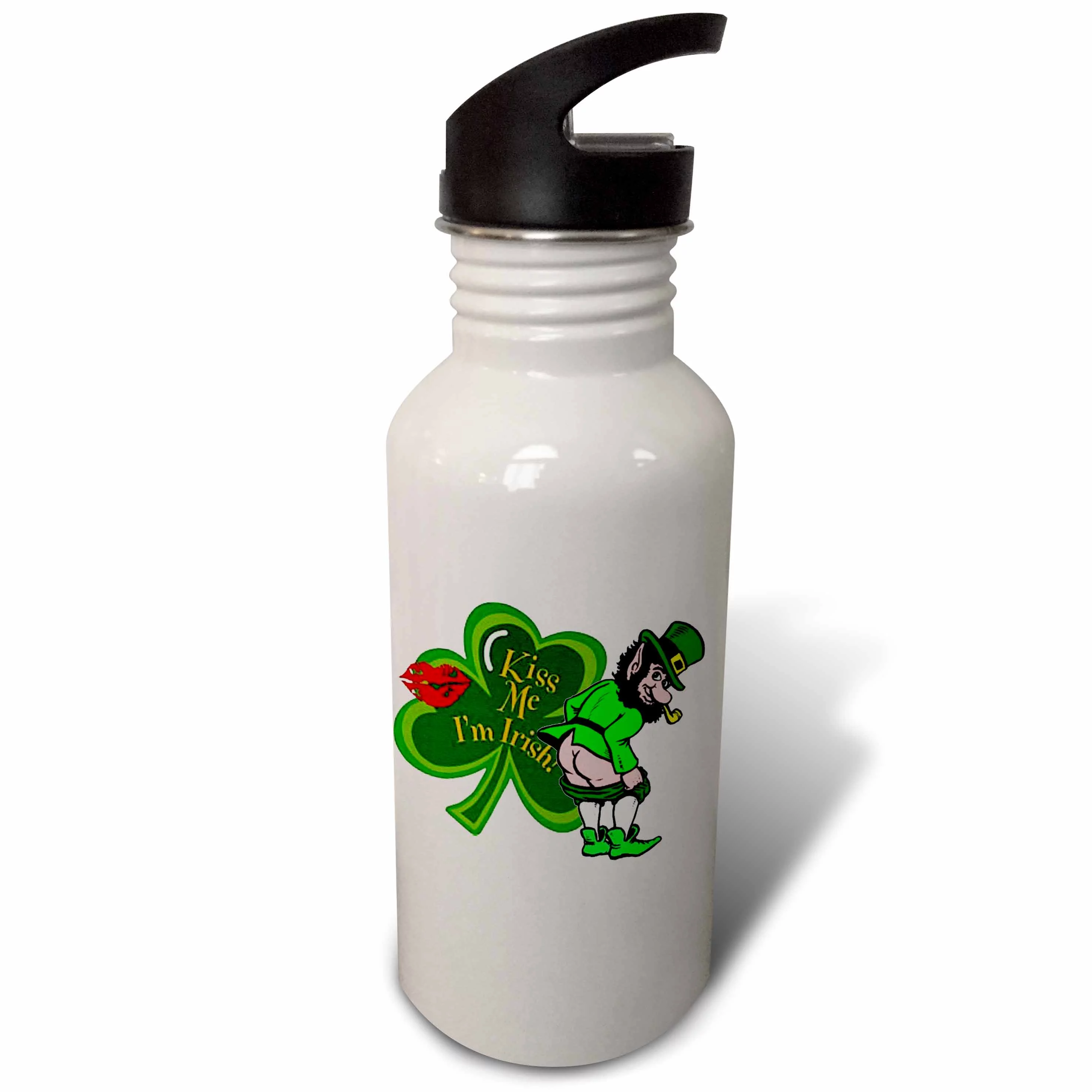 Kiss Me Im Irish Leprechaun 21 oz Sports Water Bottle wb-42918-1