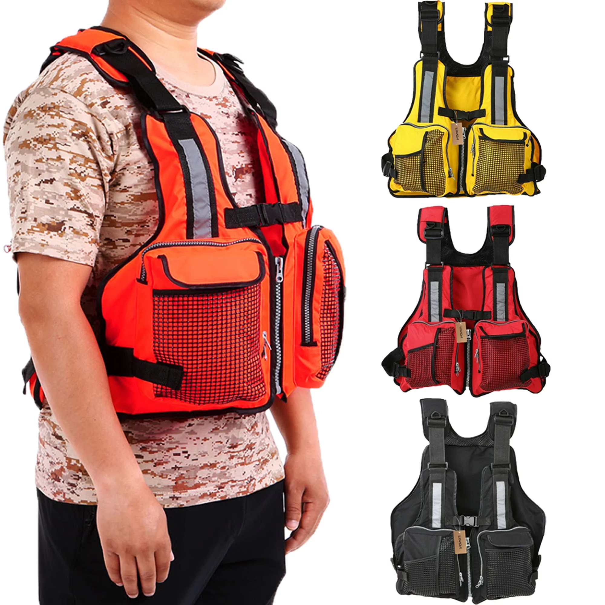 Sunisery Adult Adjustable Life Jacket Vest Marine Reflective Sailing Kayak Fly Fishing