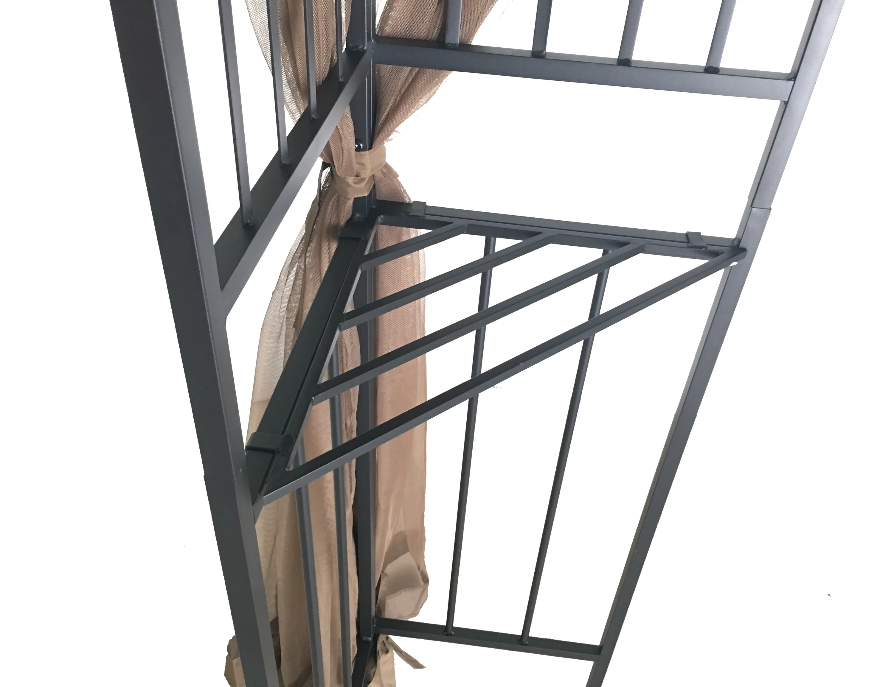 APEX GARDEN Symphony III 10' x 10' Single-Tier Steel Gazebo with Mosquito Net, Privacy Screen and Planter Holders