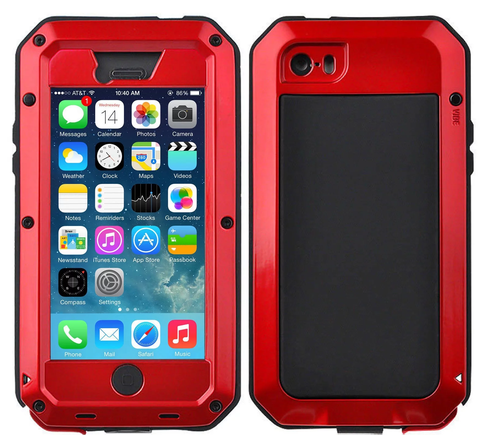 Gorilla Glass Aluminum Metal iPhone 8 Plus Case (Red) Heavy Duty Military Grade Shockproof and Scratch Resistant Protection, Rugged Outdoor Travel