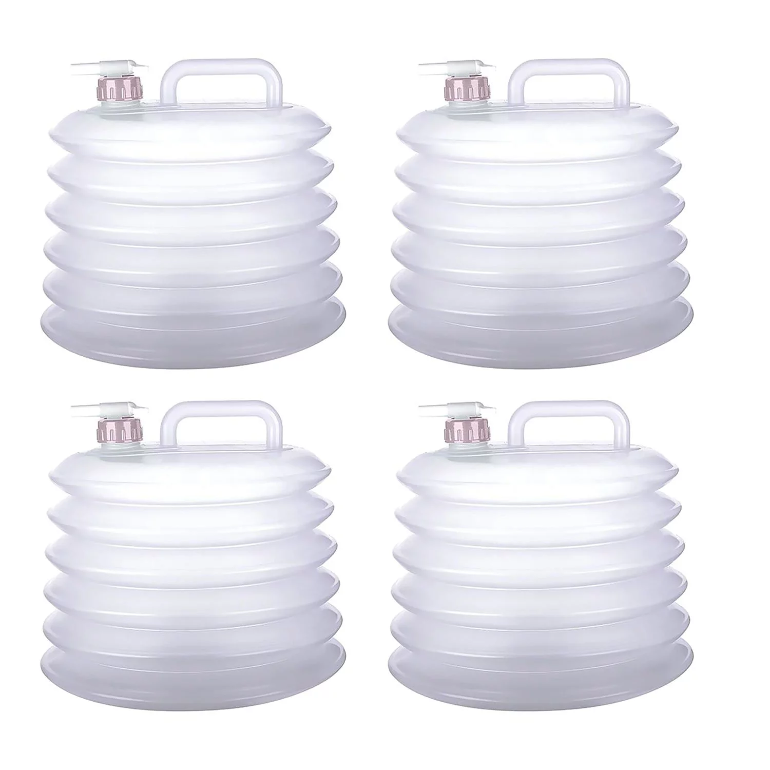 Collapsible Portable Plastic Accordion Style Water Bottle Container Dispenser Canister 10L 338oz BPA Free 2.6 Gallons 4