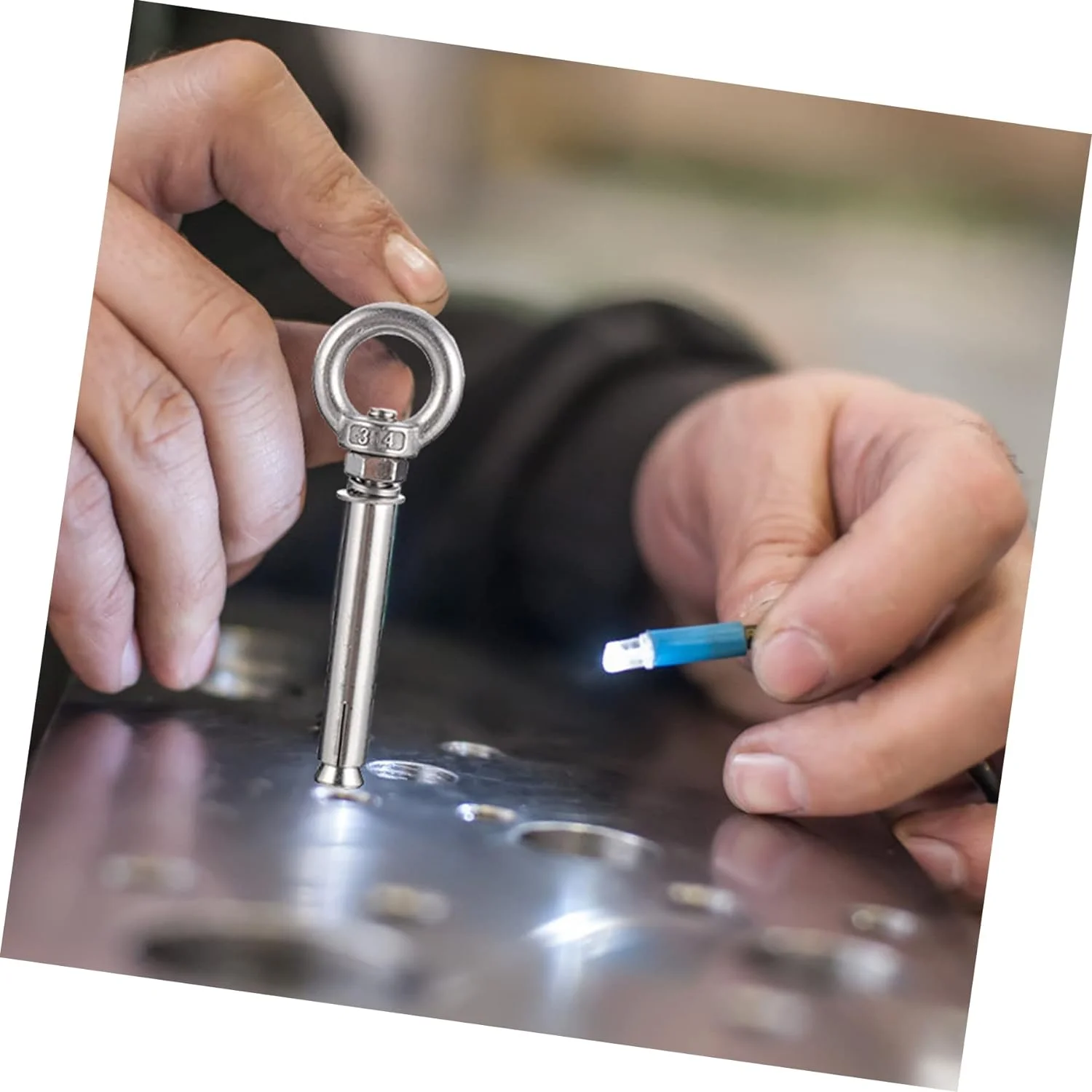 5 Pcs Eye Screw Heavy Duty Eye Hooks Eye Nuts Shoulder Eye Bolts Eye Bolts Screw in Lifting Eye Ring Screw Eye Hooks Concrete Bloat to Rotate Flat Washers Stainless Steel Feet