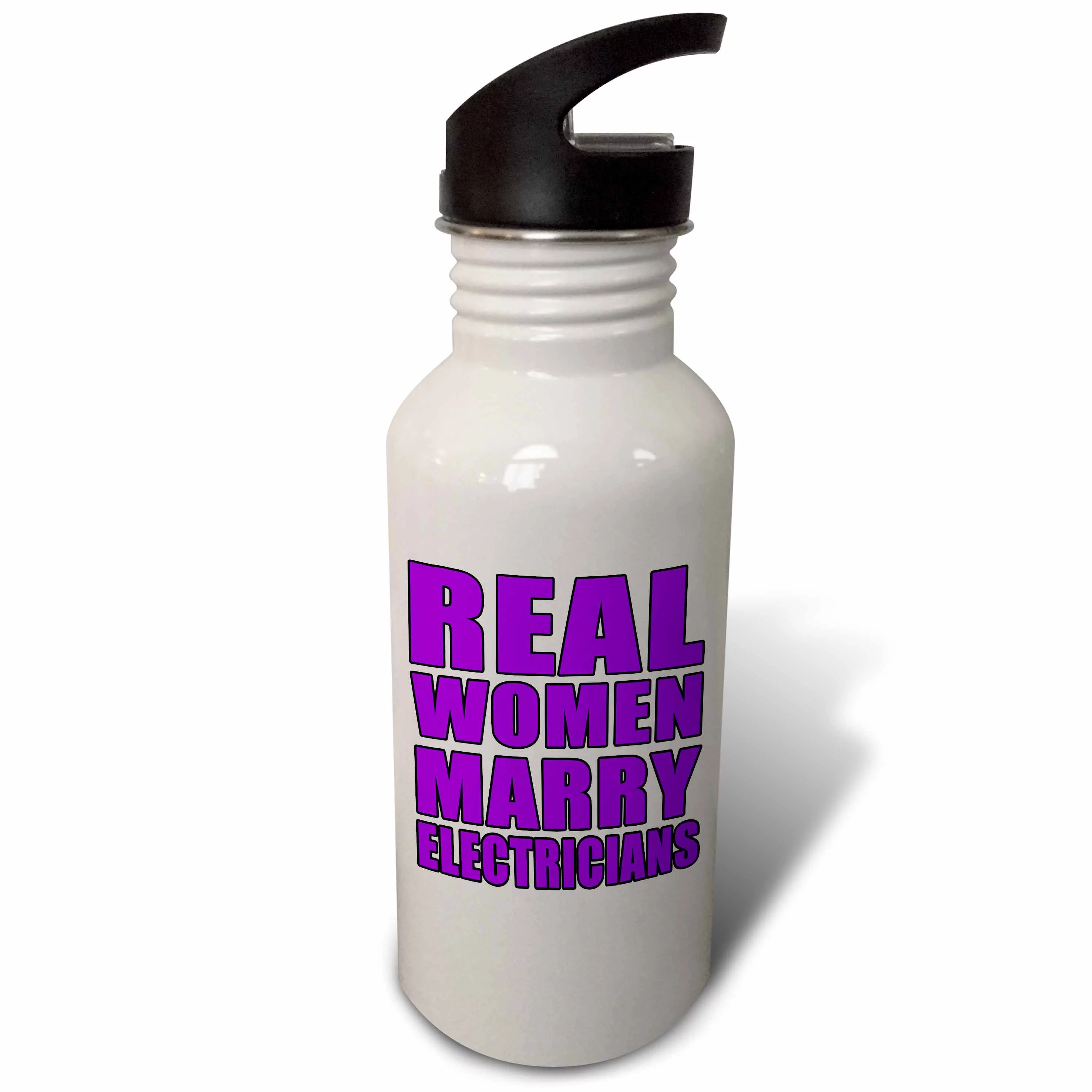 Real Women Marry Electricians Purple 21 oz Sports Water Bottle wb-223631-1