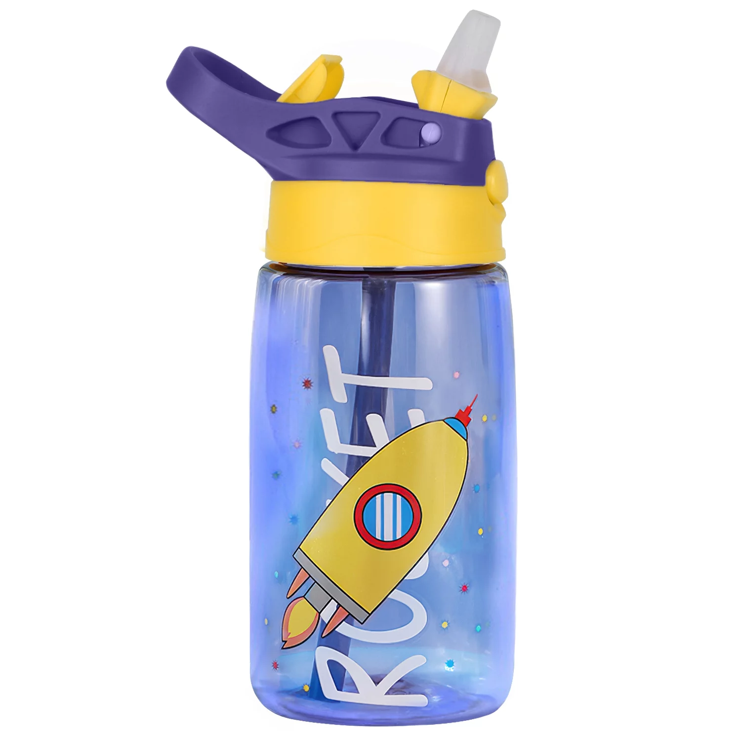 iMounTEK Kids Cleanable Water Bottle with Silicone Straw and Spill-Proof Lid, 480ml/16oz