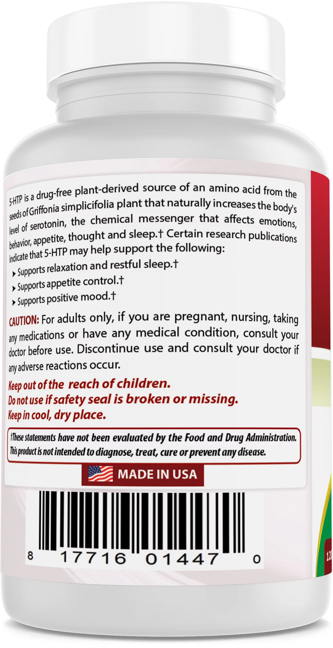 Best Naturals 5-HTP 200 mg 120 Vegetarian Capsules