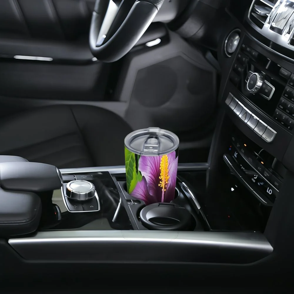 Shangniulu Hibiscus Funny Tumbler Stainless Steel Coffee Mug Insulated Travel Car Cup with Straw and Lid Water Bottle 20 Oz