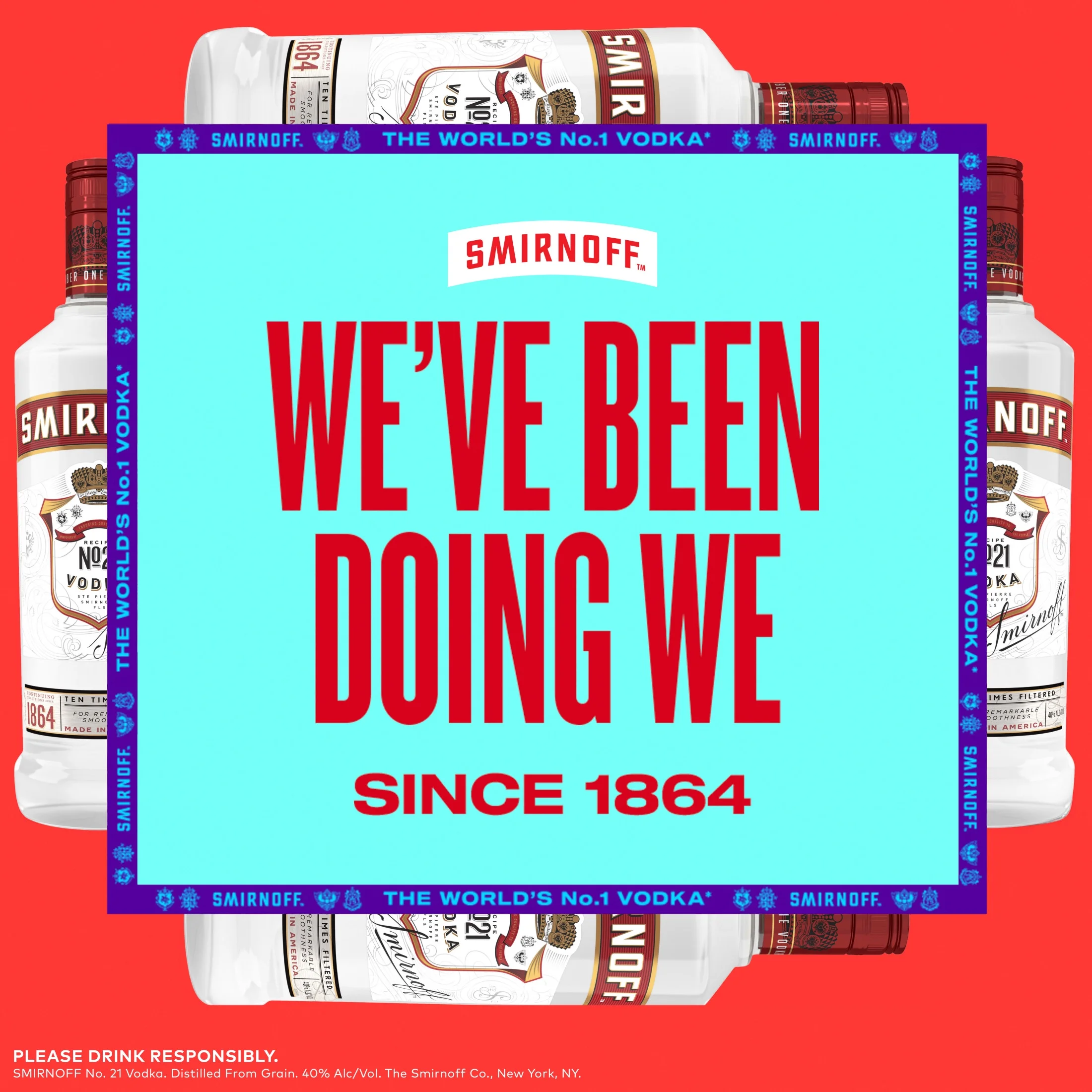 Smirnoff No. 21 80 Proof Vodka, 1.75 L Glass Bottle, 40% ABV