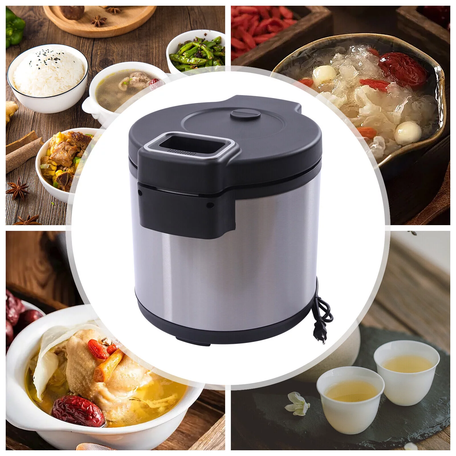Electric Rice Warmer Stainless Steel Cylindrical Shape Commercial Rice Warmers New
