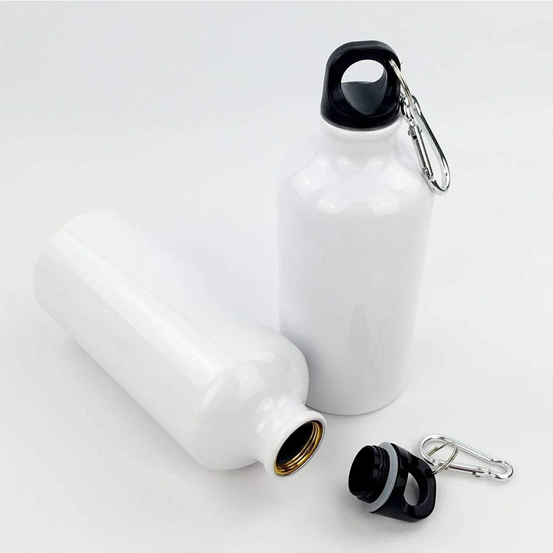 PreAsion 10pcs 500ml Water Bottle with Safe Lock Aluminium White