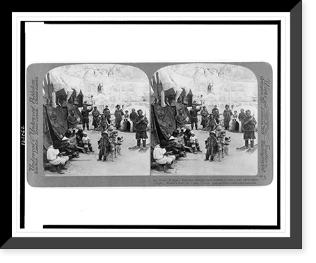 Historic Framed Print, An Arctic Village - Eskimos among their topeks (tents) and snow-igloo (right), World's Fair, St. Louis, U.S.A., 17-7/8