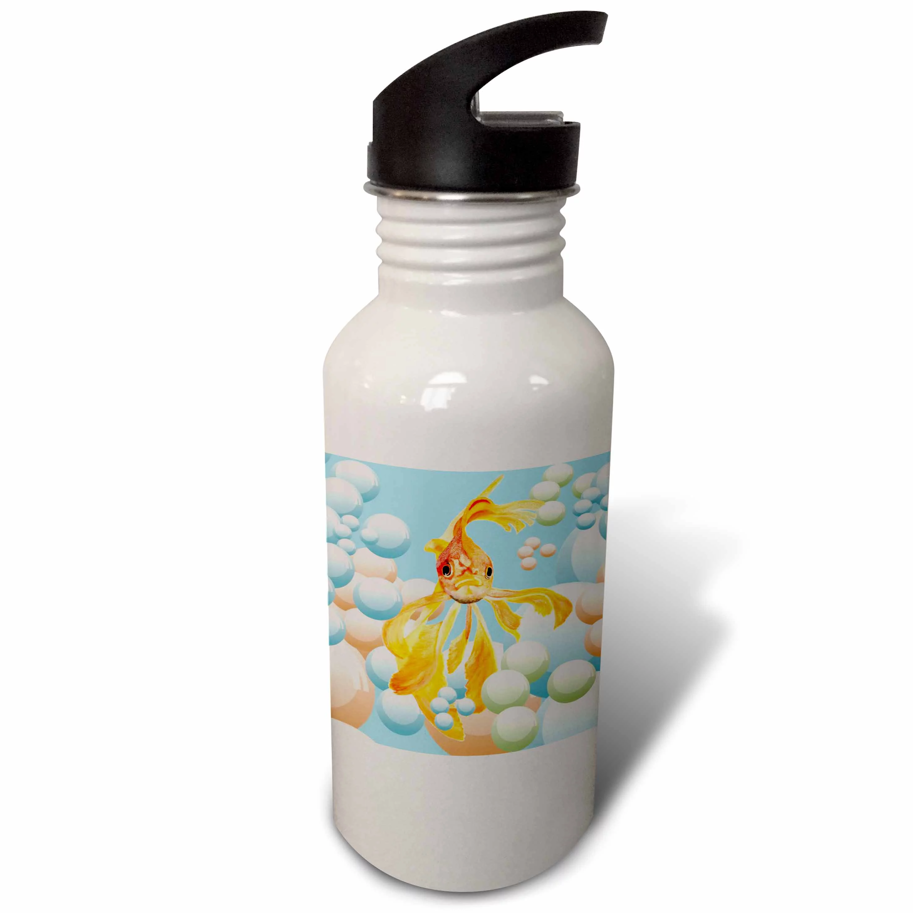 Blowing Bubbles - Goldfish, fantail, goldfish, fantail goldfish, ryukin, fancy goldfish, fantailed 21 oz Sports Water Bottle wb-46660-1