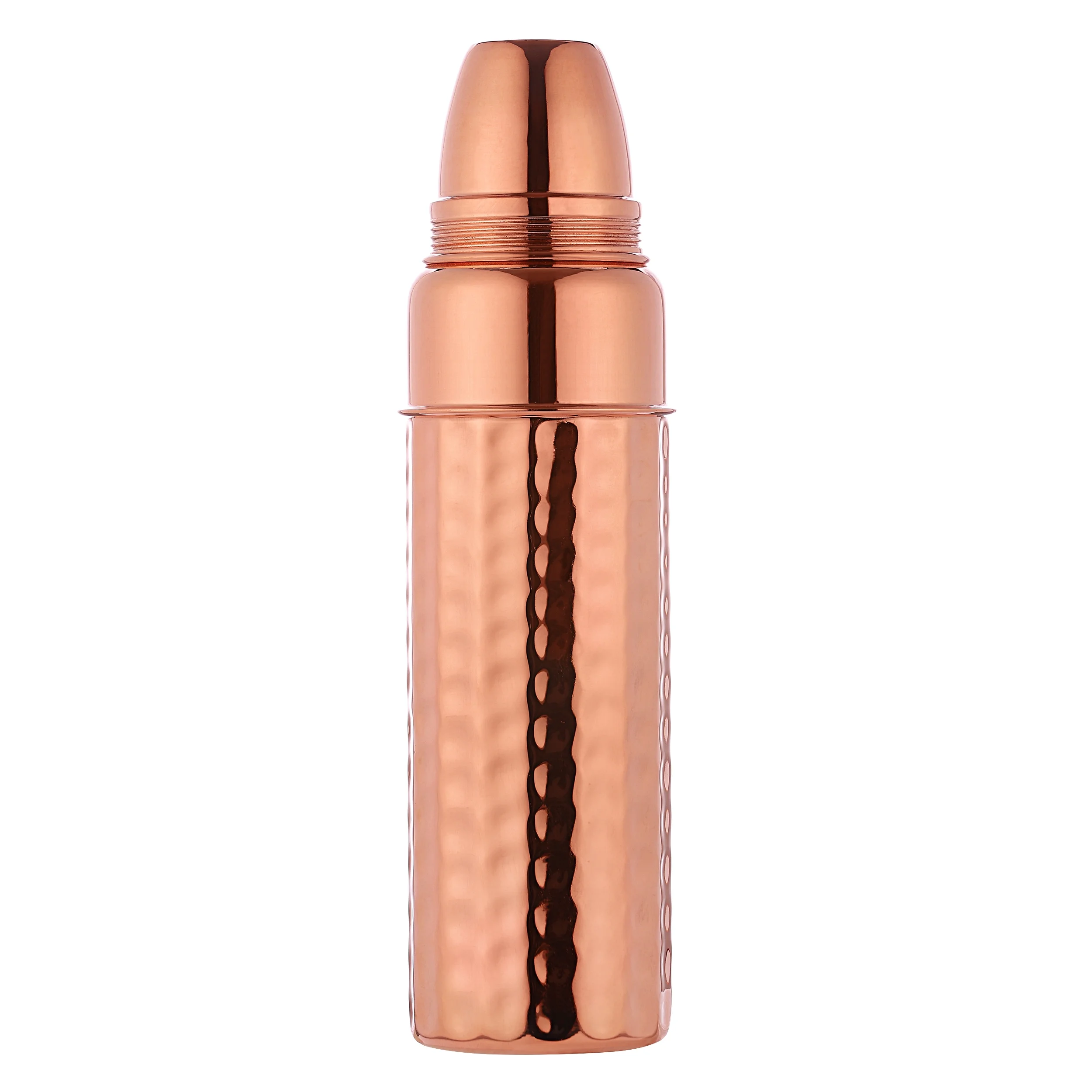 Pure Copper Hammered Thermos Bottle for Ayurvedic Benefits (900 ML/30.4 FL OZ.) UNLINED, UNCOATED