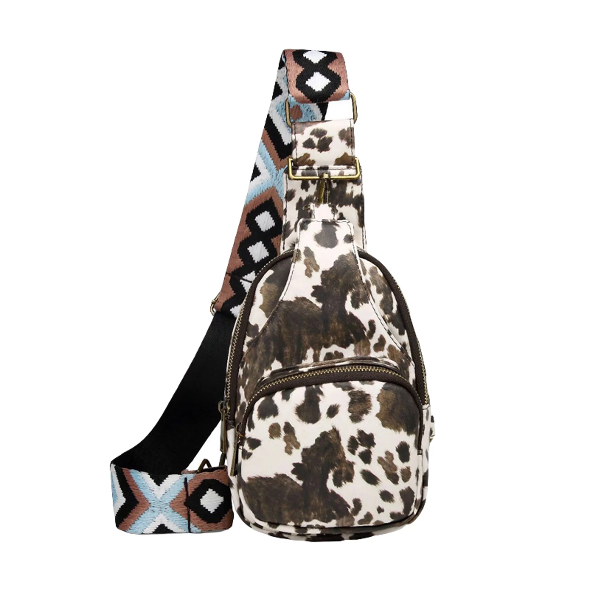 Women Crossbody Sling Bag Retro PU Chest Shoulder Bag Lightweight Fanny Packs Backpack Hiking Daypack