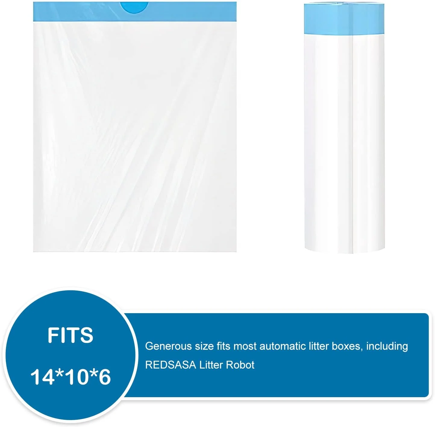 Extra Thick Waste Bags for Self-Cleaning Pet Kitty Litter Box Waste Litter Drawer Liners 40 Pack