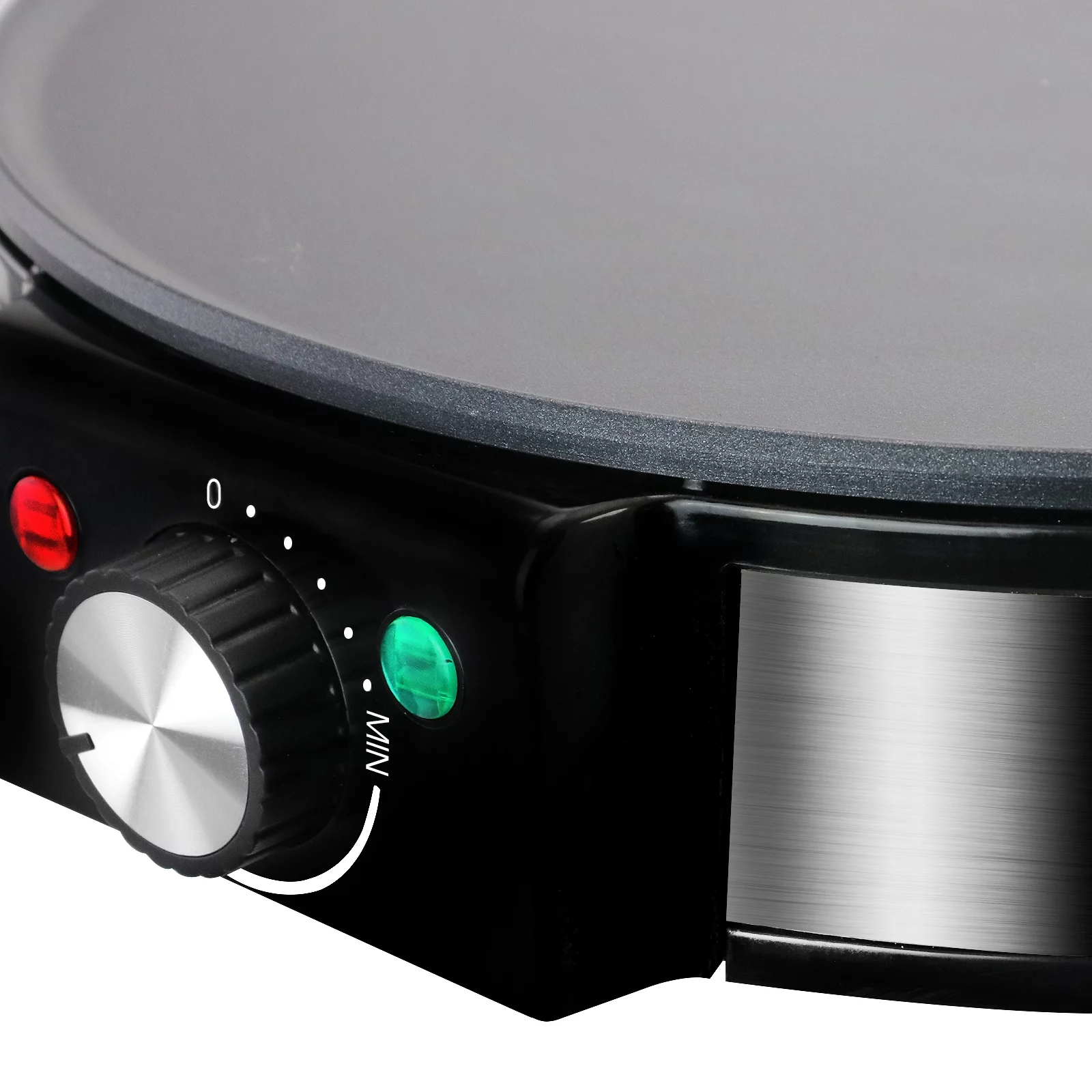 MegaChef Nonstick Pancake and Crepe Maker Breakfast Griddle in Black and Stainless Steel