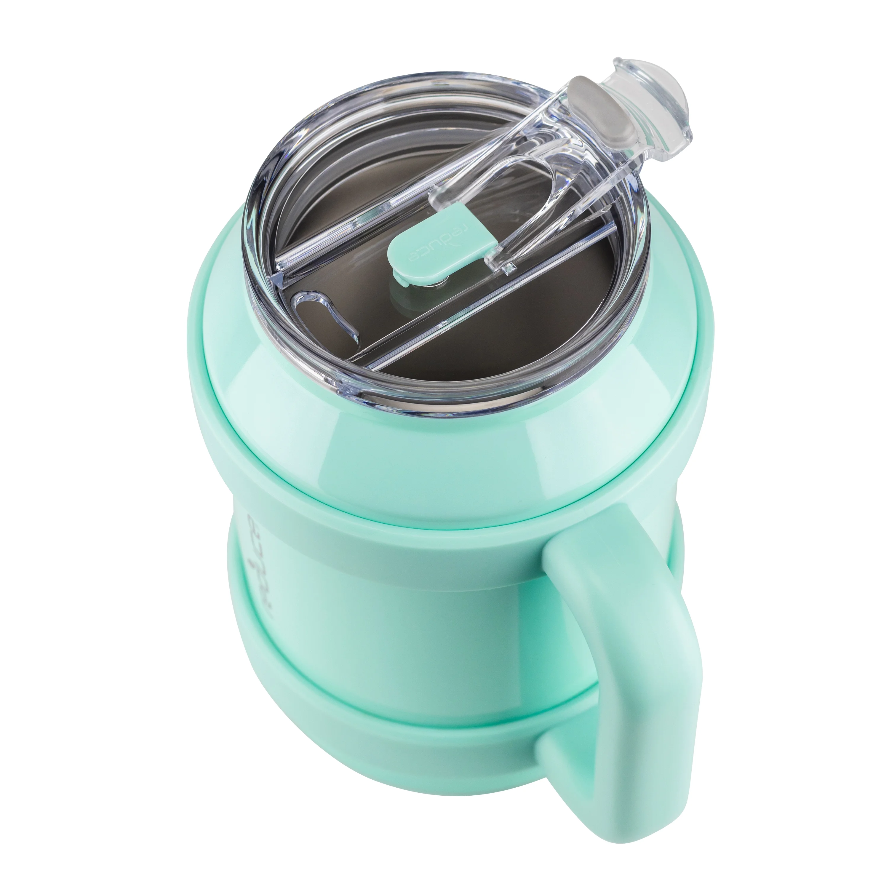 Reduce Vacuum Insulated Stainless Steel Cold1 Mug with Lid and Straw, Mild Mint, 50 fl oz