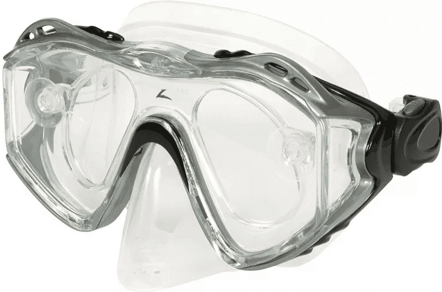 Leader xRx Adult Dive Mask w Rx Adapter Glass Lens Regular Fit Silver Unisex