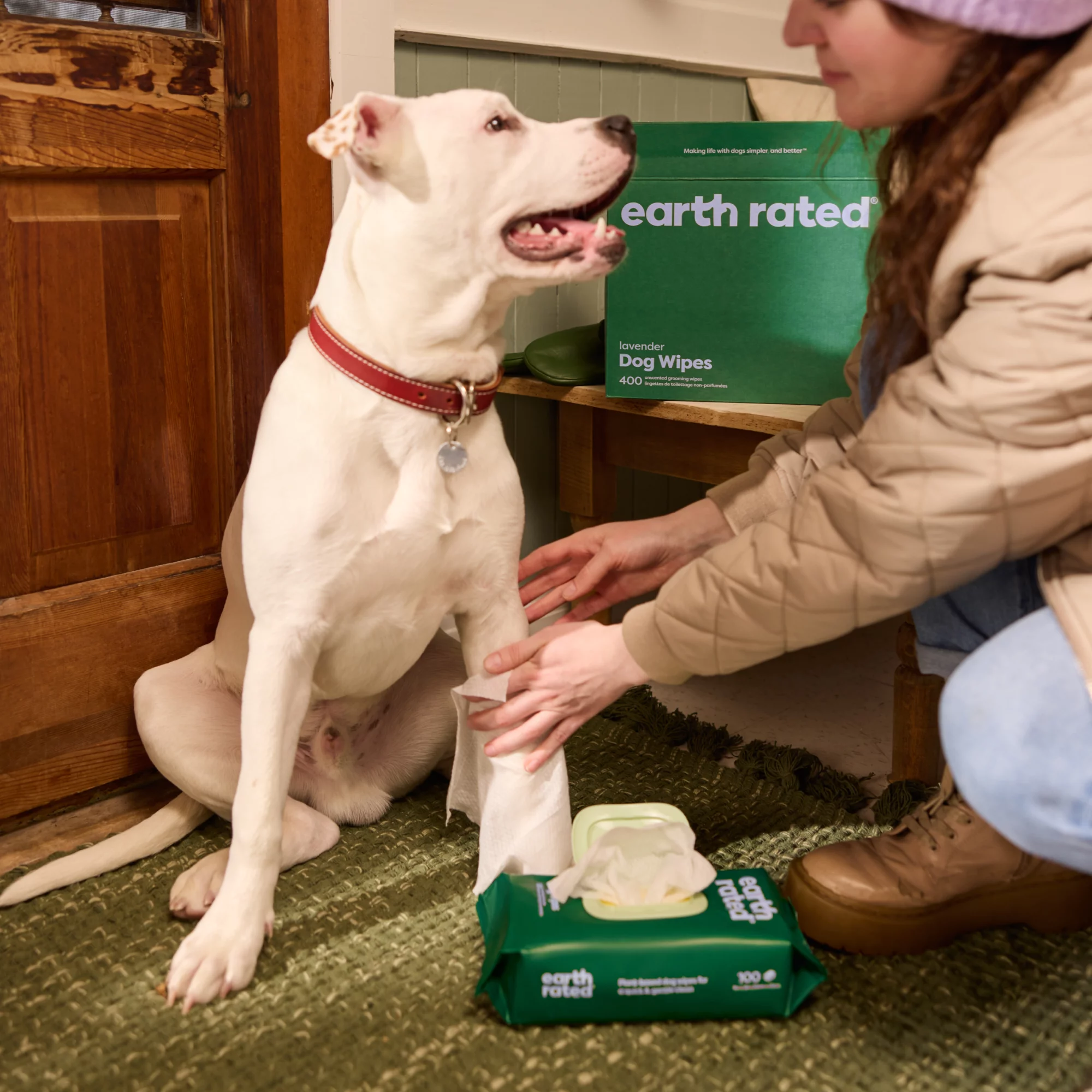 Earth Rated Dog Wipes, Thick Plant Based Grooming Wipes, Lavender Scented, 400 Count