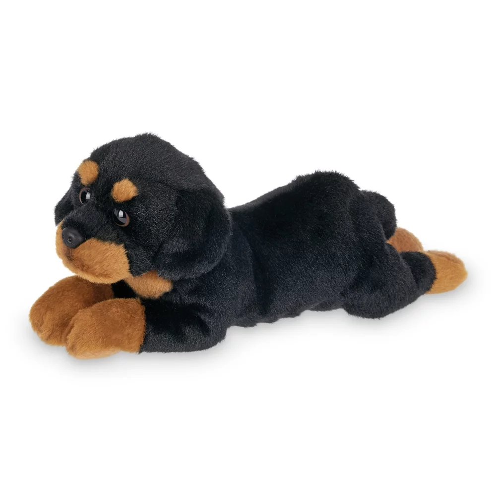Bearington Lil' Gunner Small Plush Rottweiler Stuffed Animal Puppy Dog, 8 inches