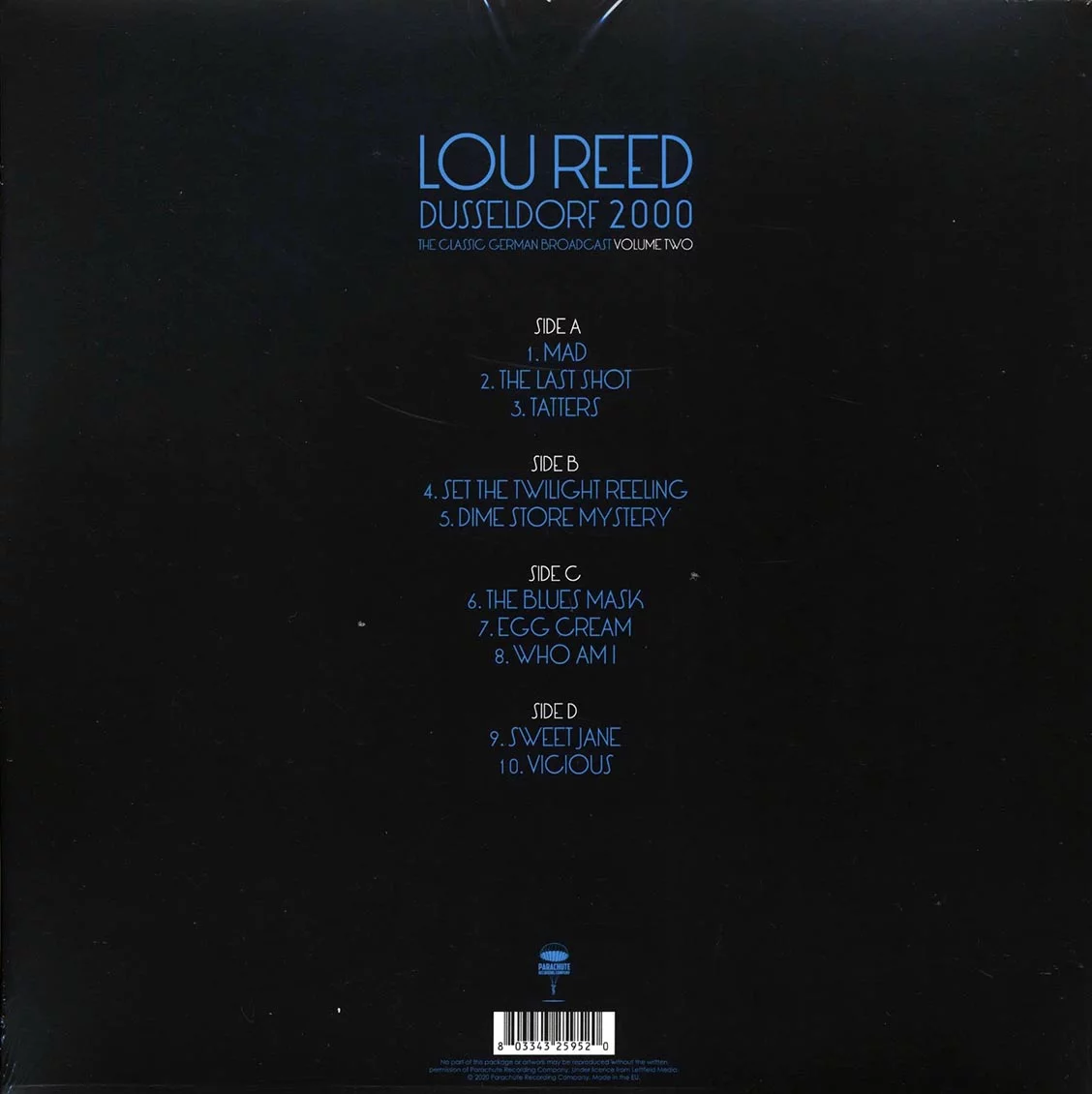 Lou Reed Dusseldorf 2000: The Classic German Broadcast Vol.2 [Import] (2 LPs) Records & LPs