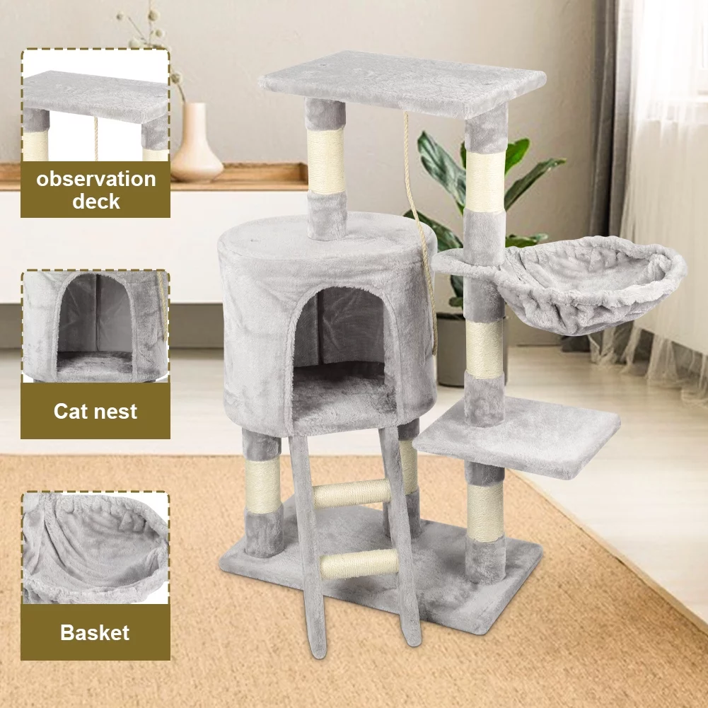 Cat Trees and Towers for Large Cats,Cat Climbing Tower with Condo & Sisal Scratching Posts