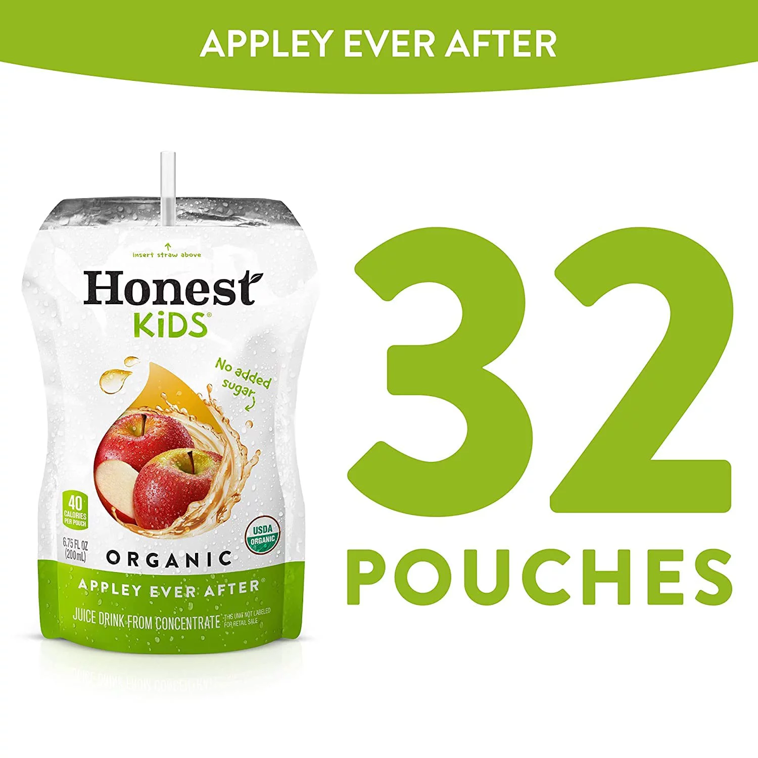 Honest Kids Appley Ever After Juice Drink, 6.75 Fluid Ounce - 8 per pack - 4 packs per case.