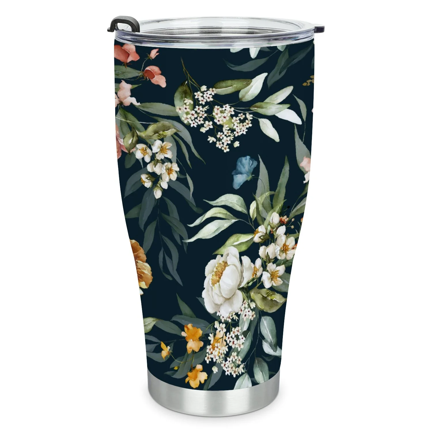 Hidove Stainless Steel Tumbler, Floral Pattern 30oz Leak Proof & Stainless Steel Bottle for Hot & Cold Drinks - Coffee Travel Mug, Water Metal Canteen, Thermal Cup