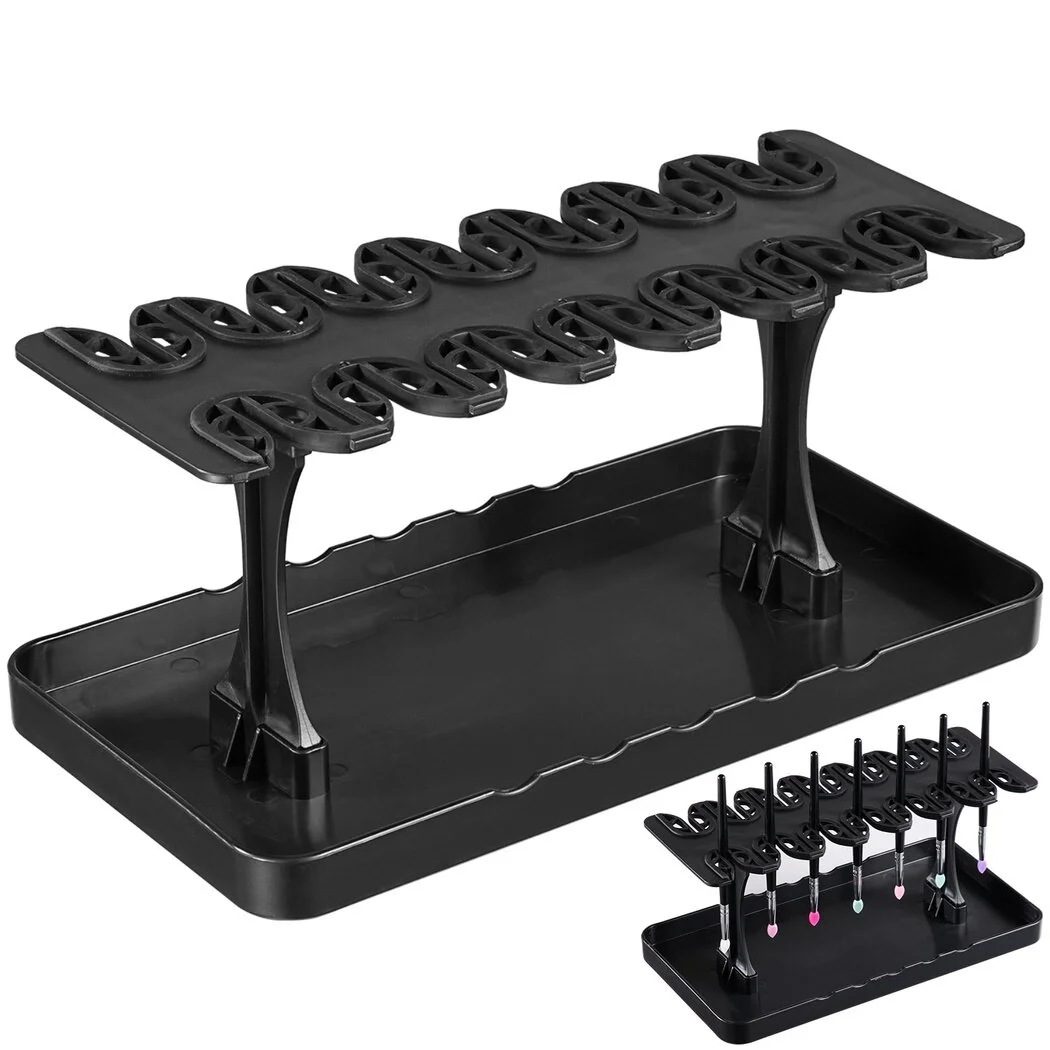 Watercolor Paint Brush Holder, Plastic Brush Holder, Calligraphy Brush Hanger, Clip-on Brush Rack, Drying and Storage Rack for Brushes, Holds 14 Brushes Upright