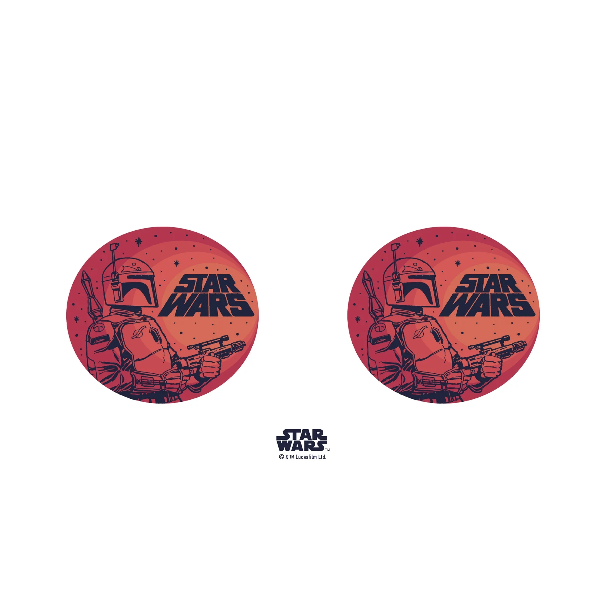 Star Wars Boba Fett Retro Circle  Stainless Steel Water Bottle White 17 oz.