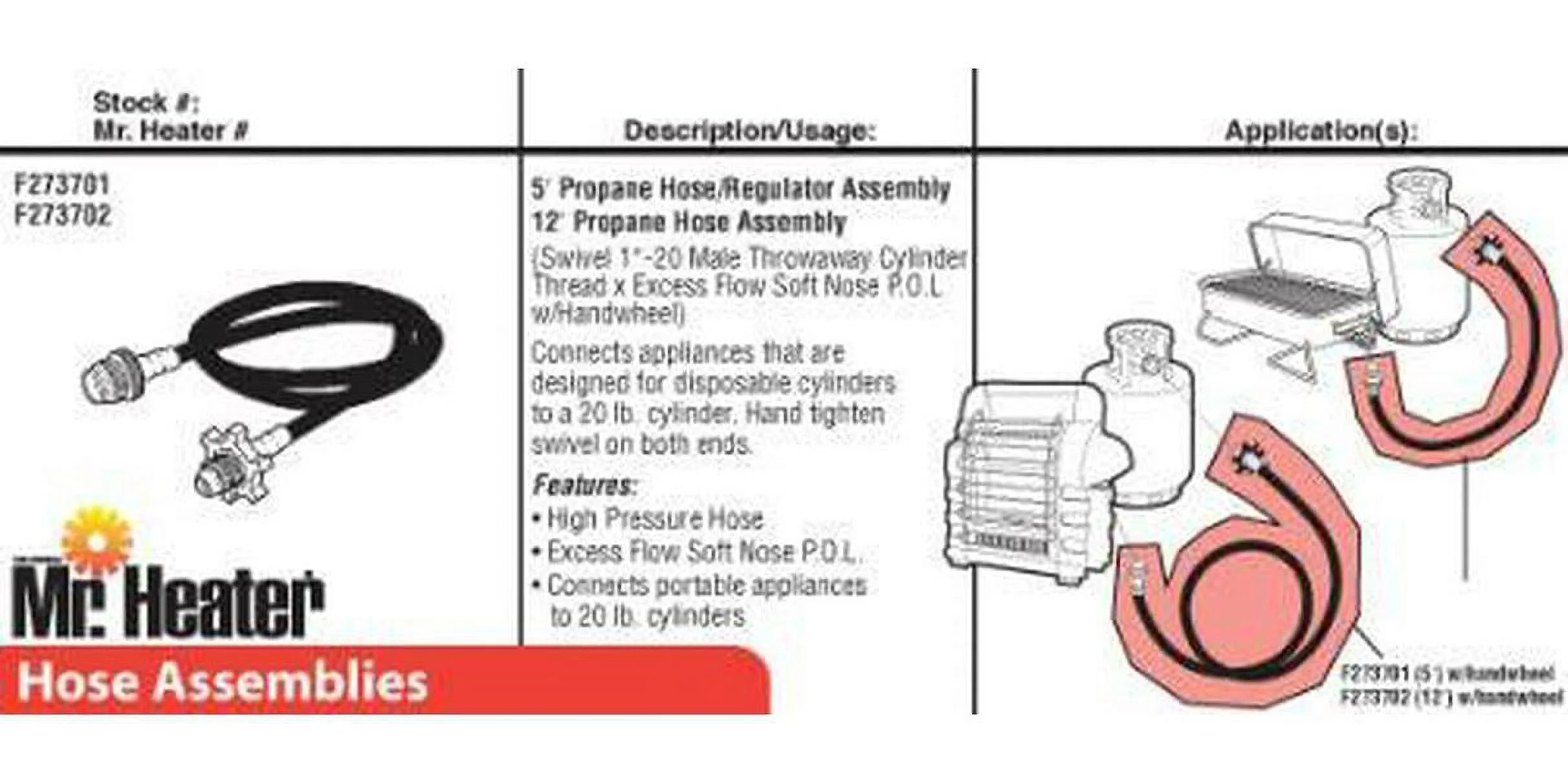 Mr Heater 5-Foot Propane Hose Assembly