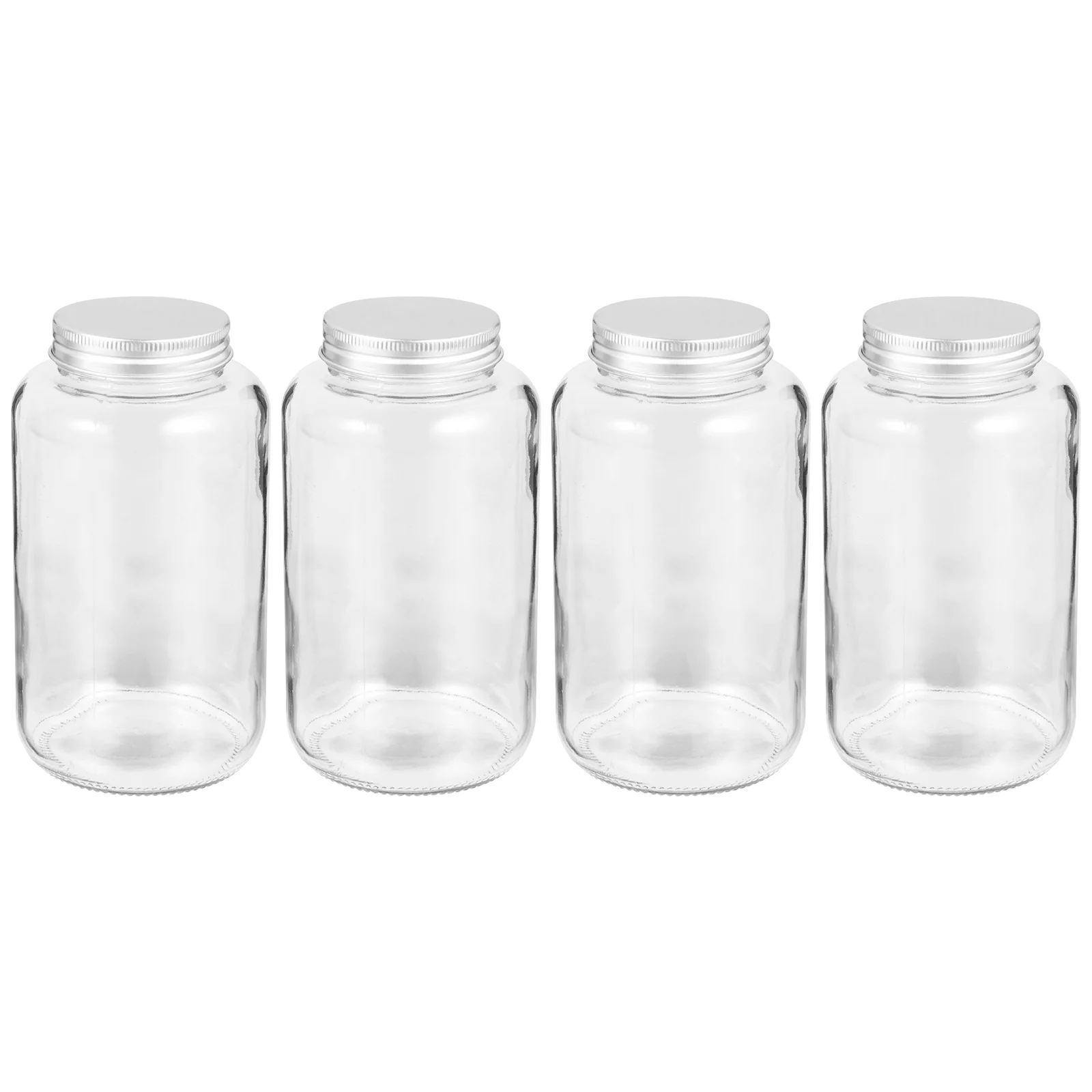 4Pcs 500ML Glass Milk Tea Water Bottles Transparent Juice Beverage Bottles
