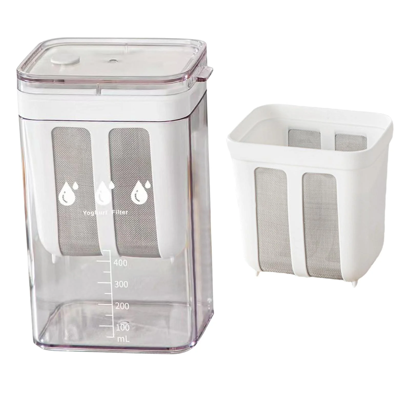 Yogurt Strainer Soya Bean Milk Filter Cup, Food Strainer Nut Milk Container with Lid, Juice Filter for Picnics Household Milk