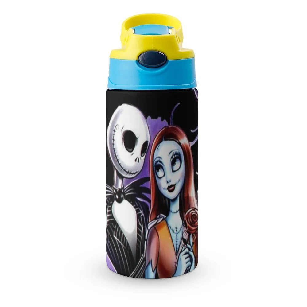 The Nightmare Before Christmas Kid's Insulated Water Bottle With Straw Vacuum Stainless Steel Cup Leak-Proof Children Toddler Thermoses