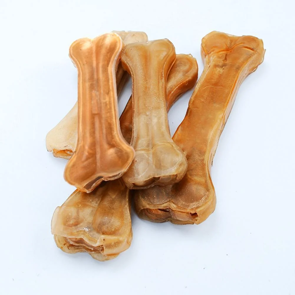 2PCS 8 Inch Leather Cowhide Bone Molar Teeth Clean Stick Dog Chews Toys