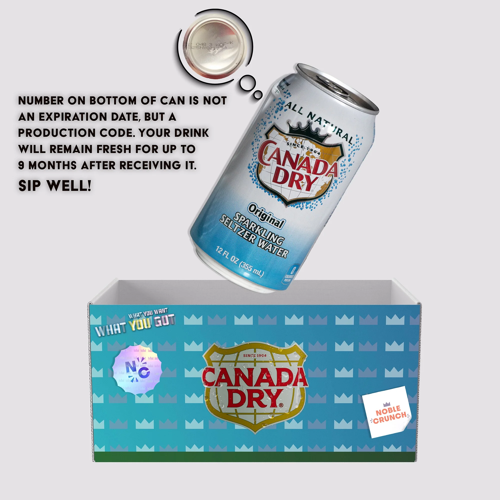 Canada Dry Original Sparkling Seltzer Water (24, 12oz cans) - Lemon and Roasted Organic Yerba Mate Bags - 26 Items Total