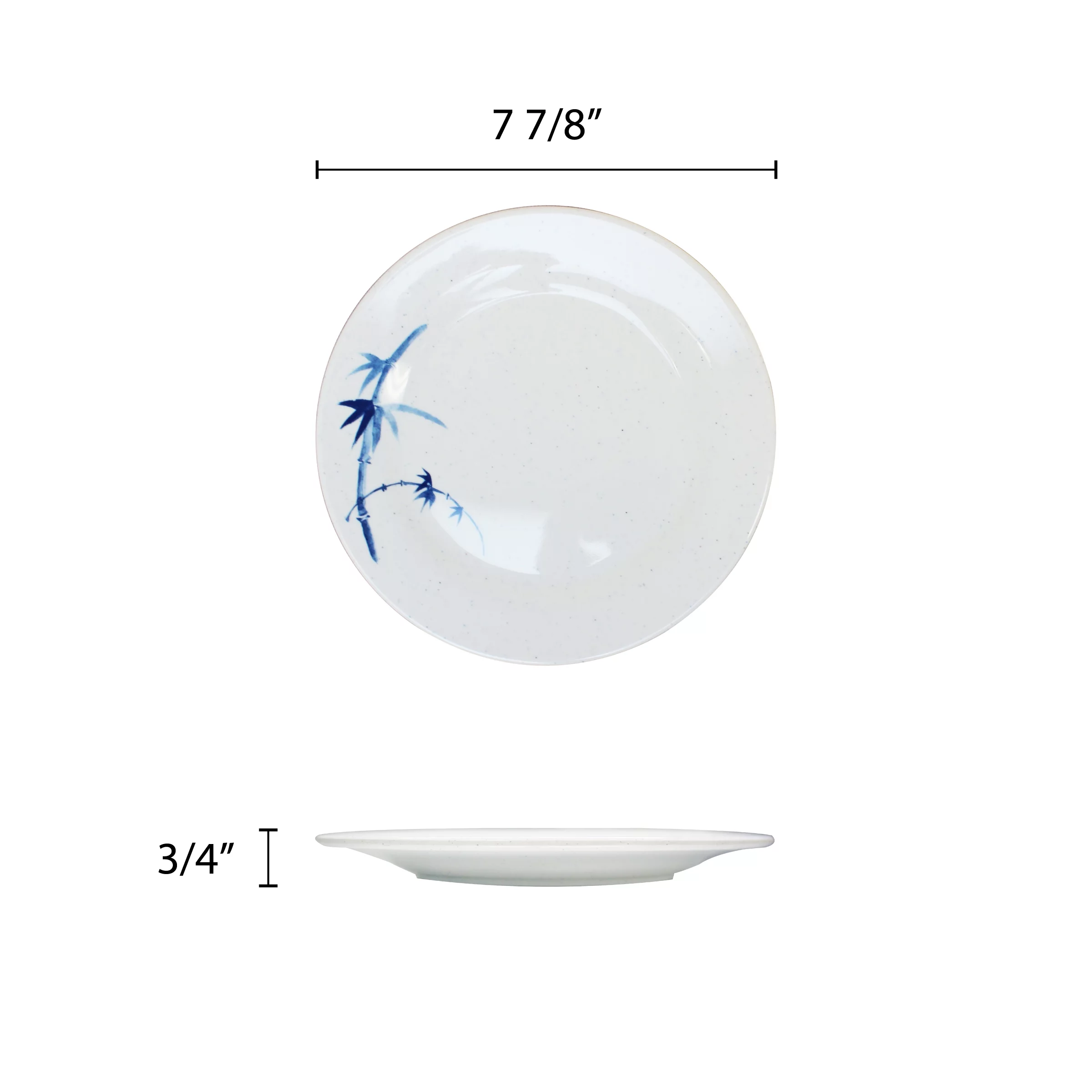 Excellante Blue Bamboo Melamine Dinnerware Collection 7 7/8