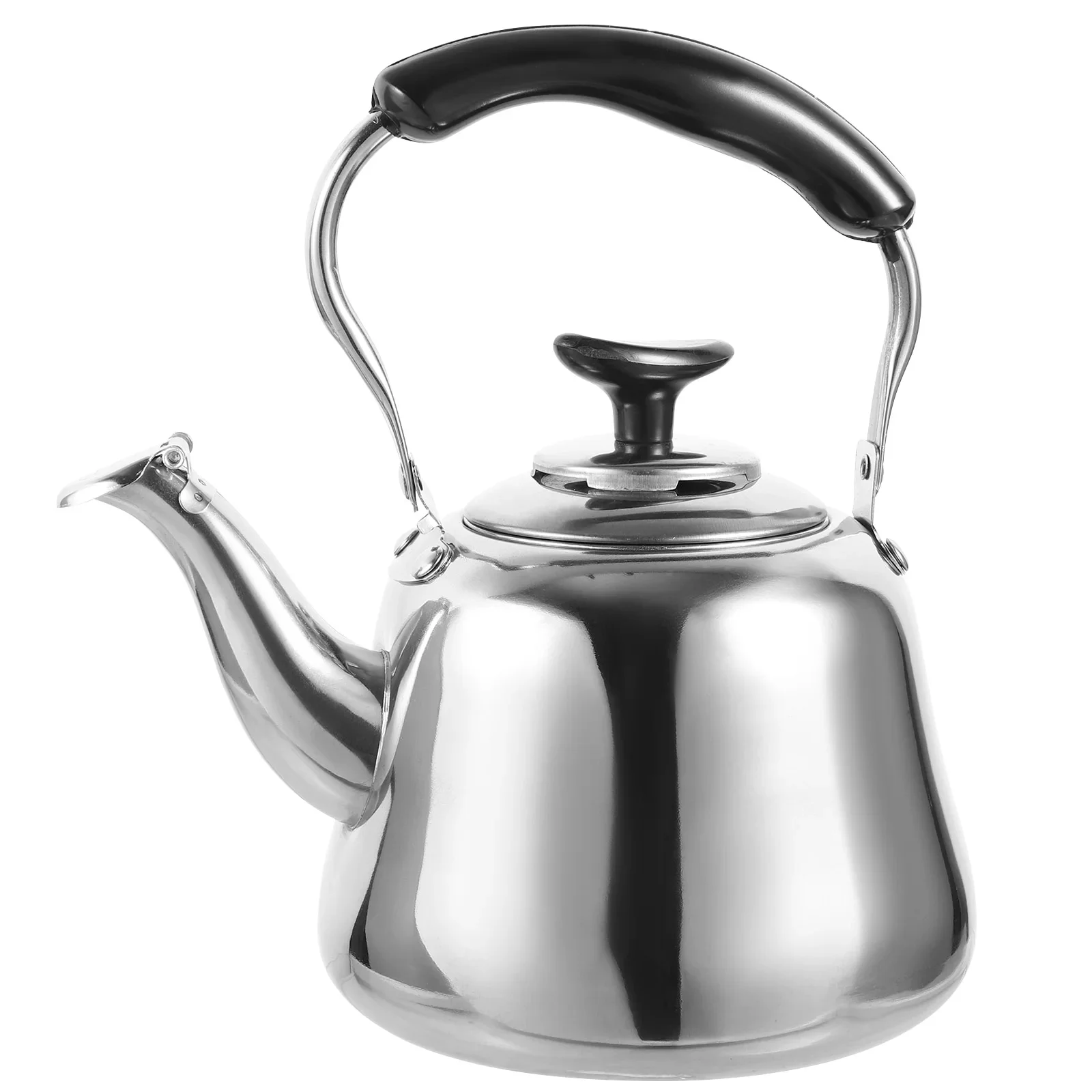 1/1.5L Stainless Steel Whistle Teakettle Large Capacity Boil Water Kettle With Filter Screen For Induction Cookers Gas Stoves 1L19X18X14CM