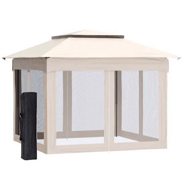 Pop-Up Outdoor Gazebo with Extended Eave - Instant Shady Retreat