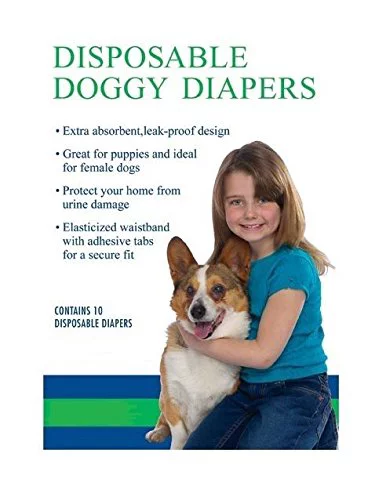 Disposable Doggie Diapers Dog Diaper Absorbant Sanitary - Bulk Packs Available (Mini 20 Pack)