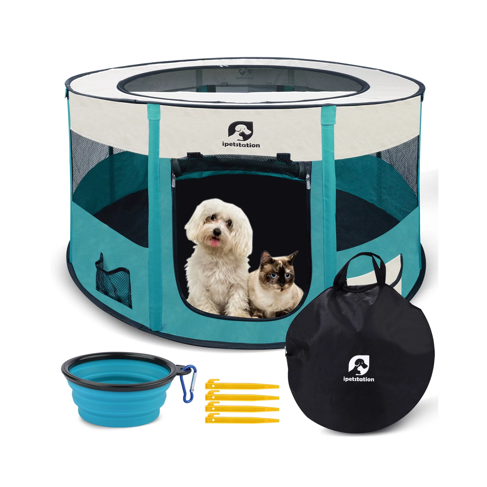 LAKWAR Large Pet Playpen for Dogs & Cats, 36