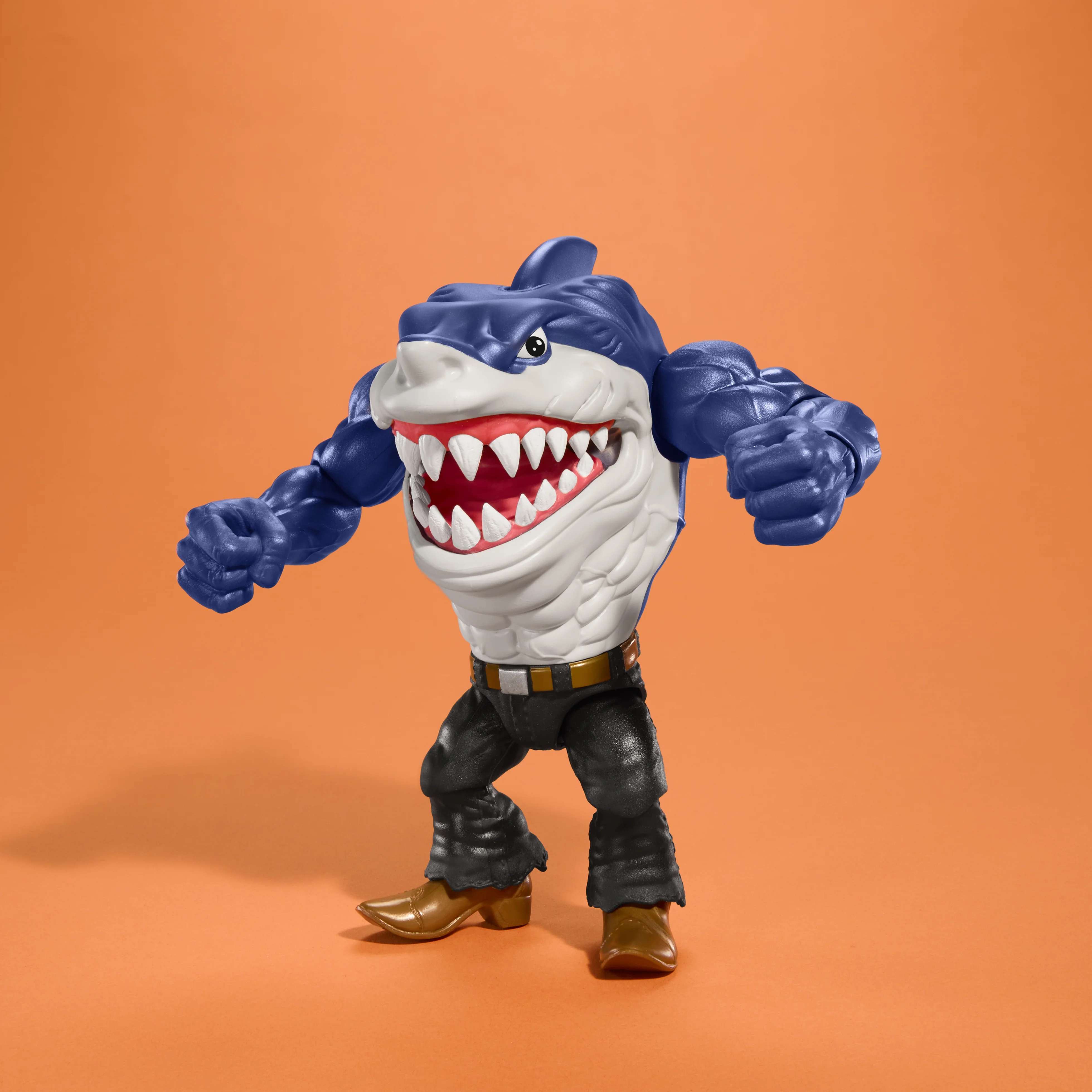 Street Sharks Ripster Action Figure Toy, Half-Shark 90s TV Hero, 6-Inch Articulated, Bite & Punch