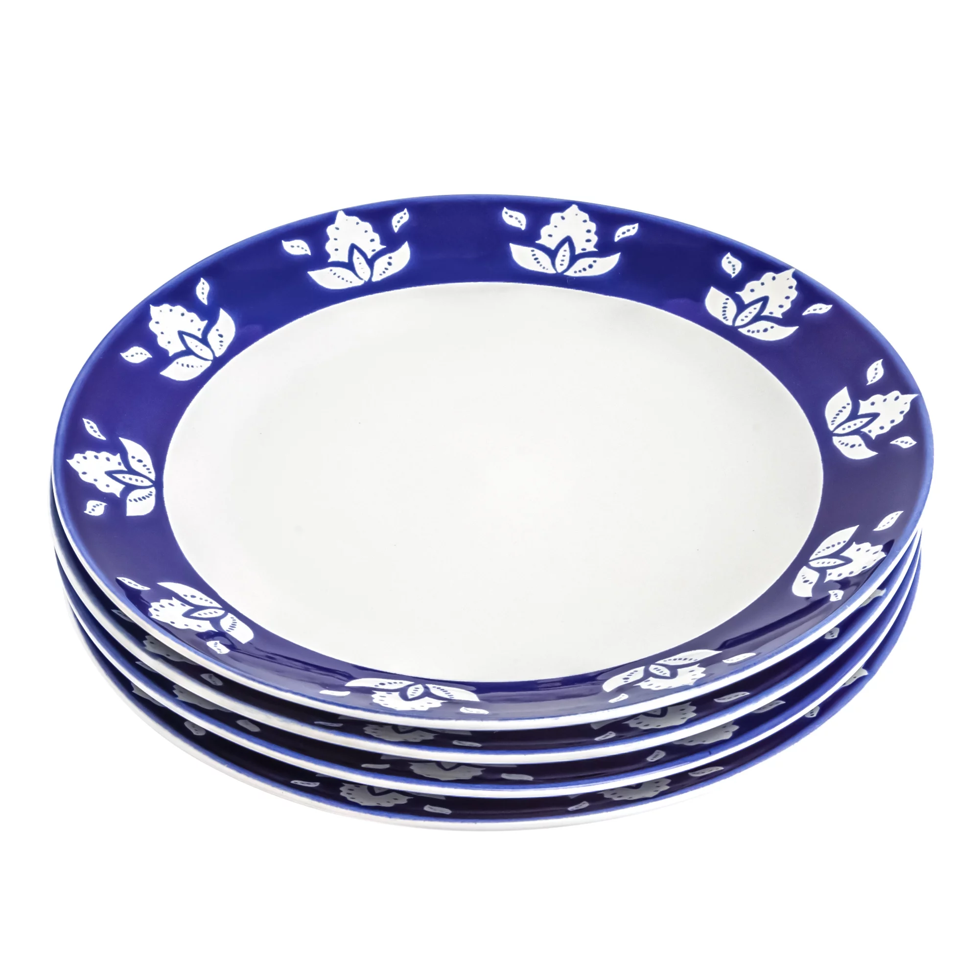 Sofia Home 4 Pack Indigo Round Stoneware Dinner Plates by Sofia Vergara